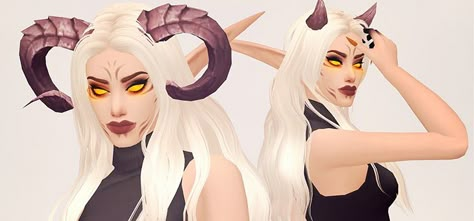 Sims 4 Horns Cc, Spooky Palette, Sims 4 Cc Horns, World Of Warcraft Demon Hunter, Warcraft Demon Hunter, Horn Styles, Sims 4 Studio, Sims 4 Anime, Pelo Sims