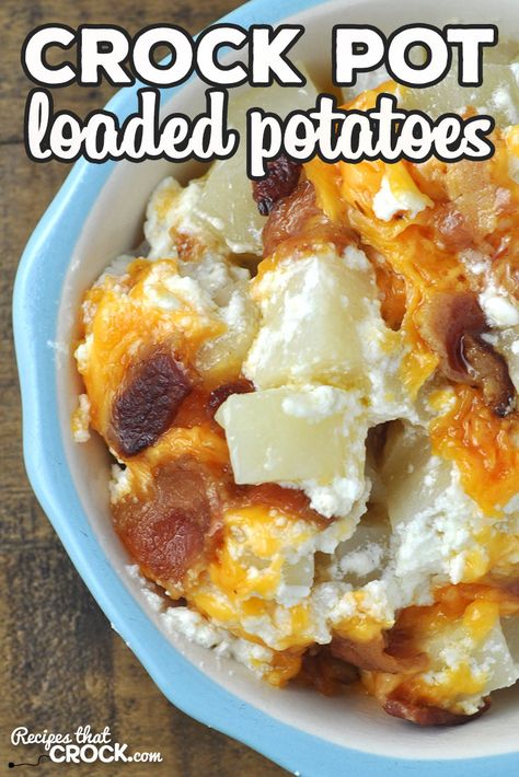 Crockpot Potatoes, Potato Recipes Crockpot, Crock Pot Baked Potatoes, Loaded Baked Potato Casserole, Loaded Potatoes, Slow Cooker Potatoes, Baked Potato Salad, Crock Pot Potatoes, Crockpot Soups