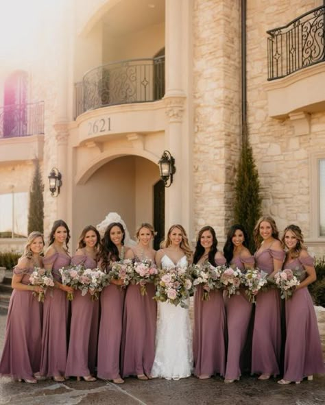 Light Grey Groom Suit, Bridesmaid Dresses Mauve, Mulberry Wedding, Blush Wedding Table, Grey Groom Suit, Mauve Bridesmaid Dresses, Bridesmaid Dress Color Schemes, Bridesmaid Dresses Blush, Grey Weddings