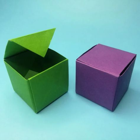 20 Quick and Easy Origami Box Folding Instructions & Ideas Origami Box Instructions, Origami Box With Lid, Origami Box Easy, Origami Box Tutorial, Origami Cube, Origami Gift Box, Paper Box Diy, Folding Ideas, Origami Gifts