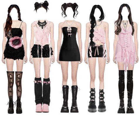 Pop Outfit Ideas, 5 Member Outfits, Kpop 5 Members Outfit, Stage Outfits 5 Members, Kpop Performance Outfit, Kpop Idol Outfits, Stage Outfits Kpop, Korean Outfits Kpop, Outfit Kpop