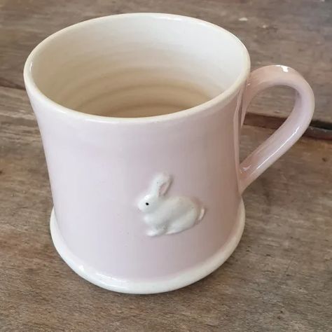 Cute Mugs Aesthetic, Cute Mug Designs, Jane Hogben, Cute Dishes, Bunny Things, Bunny Mug, Cool Mug, Bunny Pink, Pretty Mugs