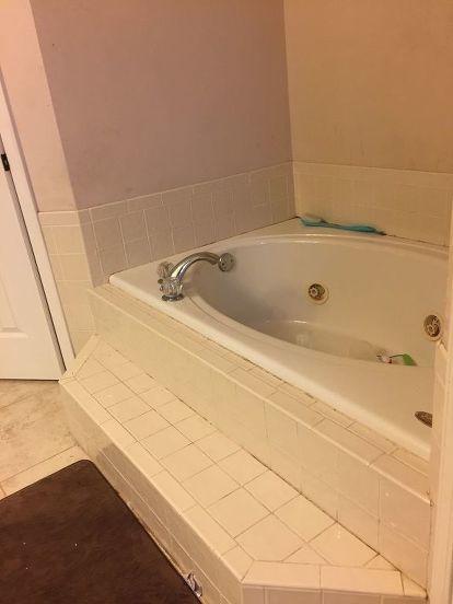 Jet Tub Remodel, Tile Around Tub, Bathtub Tile Surround, Big Bathtub, Sunken Tub, Tile Tub Surround, Tub Remodel, Bathtub Surround, Built In Bathtub