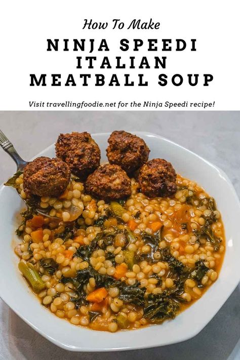 Ninja Speedi Recipes For Beginners, Ninja Speedi Meals Recipes, Ninja Speedi Recipes, Ninja Speedi Cooker Recipes, Ninja Speedi Meals, Easy One Pot Soup, Homemade Beef Meatballs, Ninja Appliances, One Pot Soup