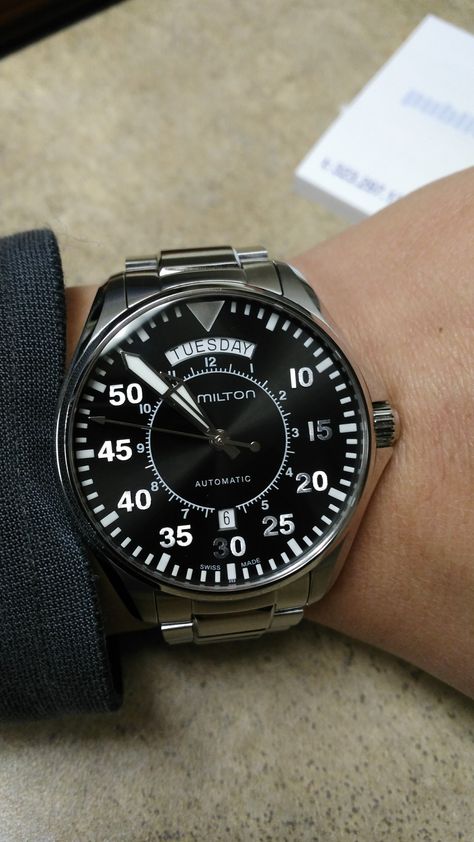 My favorite watch - Hamilton KHAKI AVIATION Pilot Day Date Automatic Hamilton Khaki Aviation, Hamilton Khaki Pilot, Hamilton Khaki, Hamilton Watch, Grand Seiko, Pilot Watch, Dream Watches, Mens Fashion Watches, Seiko Watches