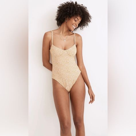 New With Tags. Never Worn. Sustainable And Swim-Ready, Our Madewell Second Wave Collection Comes In Eco-Friendly Fabrics. Made Of Textural (And Vintage-Y) Floral Fabric. Floral Jacquard, Gold Cream, Eco Friendly Fabric, Cream And Gold, Floral Fabric, Womens Swim, One Piece Swimsuit, Madewell, Swimming