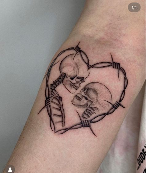 Beer Tattoos, Barbed Wire Tattoos, Skeleton Tattoos, Tattoos For Lovers, Matching Couple Tattoos, Tattoo Style Drawings, Black Ink Tattoos, Skull Tattoos, Dope Tattoos