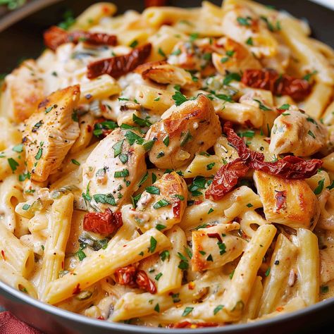 Indulge in a culinary journey with our Sun-Dried Tomato Pasta with Chicken and Creamy Mozzarella Sauce recipe. This delightful dish is a fusion of succulent chicken, tangy sun-dried tomatoes, and rich, creamy mozzarella sauce, all ... READ MORE Sun Dried Tomato Pasta With Chicken And Mozzarella, Chicken Mozzarella Pasta With Sun Dried, Sun Dried Tomato Pasta Crockpot, Sun Dried Tomato Pasta With Chicken And Creamy Mozzarella Sauce, Pasta With Chicken And Sundried Tomatoes, Chicken Alfredo With Sun Dried Tomatoes, Pasta With Artichokes Sun Dried Tomatoes, Chicken Pasta Tomatoes Recipes, Creamy Chicken Mozzarella Pasta