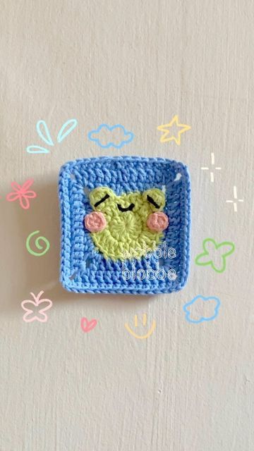 Cute Granny Square Crochet Pattern Free, Crochet Frog Granny Square Pattern, Frog Crochet Granny Square, Baby Blanket Crochet Pattern Granny Square, Cute Granny Square Pattern Free, Frog Granny Square Pattern, Frog Granny Square Crochet Pattern Free, Easy Beginner Crochet Granny Square, Easy Crochet Projects Granny Square