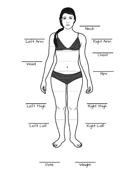 Free Body Measurement Charts (Male and Female) Body Measurements Chart Printable, Weight Measurement Chart, Measurement Tracker, Body Measurement Tracker, Body Chart, Body Measurement Chart, Workout Log, Printable Chart, Body Measurement