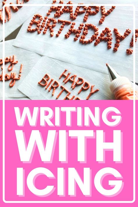 Writing Icing Recipe, Cake Writing Ideas, Icing Recipe For Cake, Cake Tips And Tricks, 21st Birthday Cake Ideas, Happy Birthday Cake Writing, Birthday Cake Icing, Happy Birthday Writing, Making A Cake