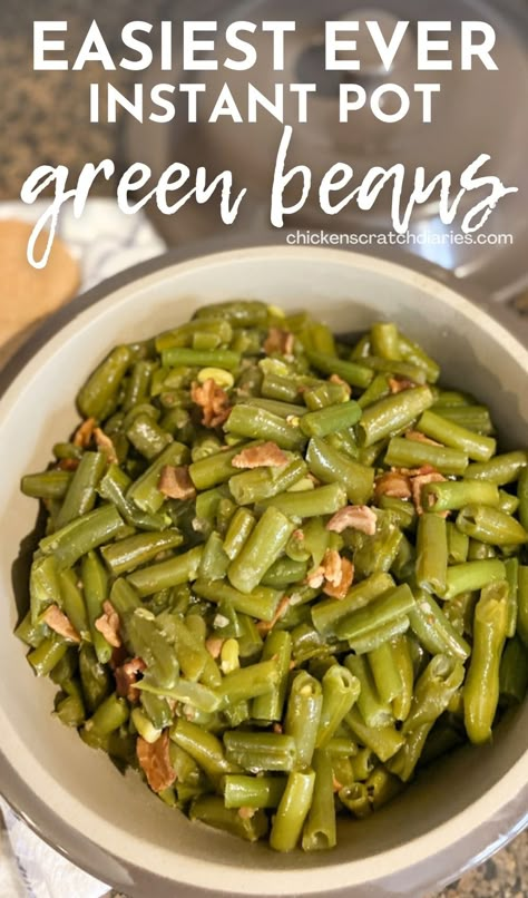 Southern style green beans - the EASY way. How to cook frozen green beans in the Instant Pot! Instant Pot Canned Green Beans, Frozen Green Beans Instant Pot, Green Beans Pressure Cooker, Frozen Green Bean Recipes, Cooking Frozen Green Beans, Instant Pot Green Beans, Southern Green Bean Recipes, Pressure Cooker Beans, Fresh Green Bean Recipes