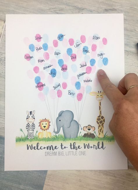 INSTANT DOWNLOAD gender reveal party guestbook, gender guess, jungle safari baby shower, pink or blue fingerprint tree, zoo theme shower art #etsy #babyshower #genderrevealparty #genderguess #junglesafari #pinkorblue Unique Gender Reveal Party Ideas, Gender Guessing, Shower Art, Jungle Safari Baby, Jungle Safari Baby Shower, Gender Reveal Unique, Gender Reveal Party Games, Zoo Theme, Gender Reveal Party Theme