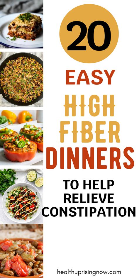 Check out our roundup of 20 gluten-free high-fiber dinner recipes! These tasty high fiber meals are perfect for anyone aiming to boost their fiber intake while sticking to a gluten-free diet. From hearty stews to vibrant salads, these high fiber recipes will keep you satisfied and support your digestive health.  gut health tips | healthy high fiber recipes | best high fiber meals | gluten free high fiber recipes | high fiber gluten free recipes | high fiber recipes Healthy Fiber Dinner Recipes, Dinners High In Fiber, Fiber Filled Recipes, High Soluble Fiber Foods, Low Carb High Fiber Recipes Dinner, High Fiber Foods For Hemroids, Dinner With Fiber, High Fibre Meals Recipes, High Fibre Recipes Dinners