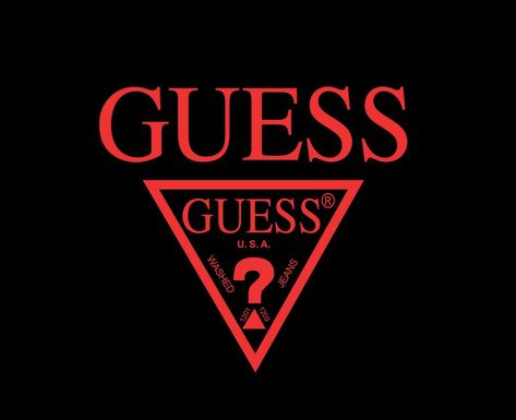 Guess Logo Brand Symbol Red Design Clothes Fashion Vector Illustration With Black Background Guess Wallpaper, Guess Logo Design, Guess The Logo, Boudin Balls, 70s Glam Rock, So Raven, That's So Raven, Fashion Vector, 70s Glam