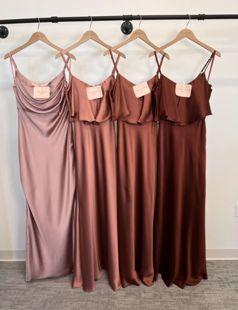 Flesh Tone Bridesmaid Dresses, Unique Colored Wedding Dresses Rose Gold, Bridesmaids Dresses Boho, Rust Pink Bridesmaid Dress, Terracotta Satin Bridesmaid Dress, Bronze Bridesmaid Dresses Copper Rose Gold, Rose Brown Bridesmaid Dresses, Copper Pink Bridesmaid Dresses, Clay Bridesmaid Dresses