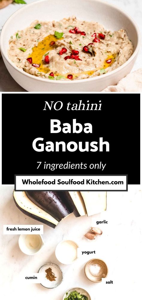 This baba ganoush recipe is deliciously creamy and bursting with smoky flavors. It's also super easy to make plus there's NO tahini needed- an ingredient a lot of us don't stack at home! Babaganoush Recipe Without Tahini, Eggplant Baba Ganoush Recipe, Baba Ganoush Recept, Baba Ganoush Recipe Without Tahini, Easy Baba Ganoush Recipe, Healthy Sauce Recipes, Baba Ganush, Baba Ganoush Recipe, Babaganoush Recipe