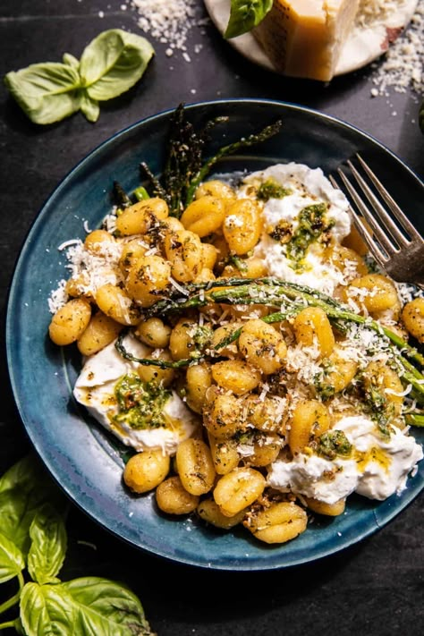 Lemon Pesto Burrata and Brown Butter Gnocchi | halfbakedharvest.com Burrata And Gnocchi, Gnocchi And Burrata, Gnocchi Half Baked Harvest, Gnocchi Pesto Burrata, Spring Gnocchi Recipes, Lemon Gnocchi Recipes, Pesto Burrata Pasta, Half Baked Harvest Pasta, Pesto Gnocchi Recipes