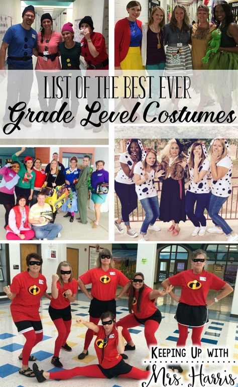 List of Best Ever Grade Level Costumes - Keeping Up with Mrs. Harris Book Character Day Spirit Week, Character Day Spirit Week, Character Day Ideas, Team Halloween Costumes, Storybook Character Costumes, Book Characters Dress Up, Nightwing Cosplay, Costumes For Work, Book Character Day