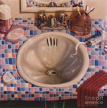 Above Perspective, Sink Drawing, Hall Illustration, Dirty Room, Worcester Massachusetts, Interior Paintings, Bathroom Artwork, Bath Art, Still Life Photos