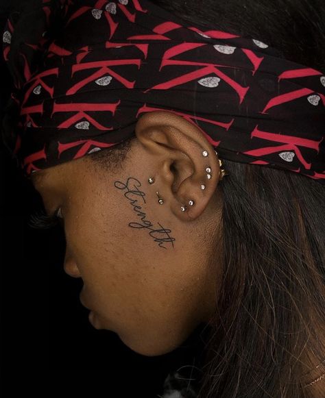 Women Side Face Tattoo, Side Of Ear Tattoos For Women, Small Face Tattoos For Women By Ear, By Ear Tattoo, Side Burn Tattoos For Women Face, Side Of Face Tattoo Women, Side Burn Tattoos For Women, Sideburn Tattoos, Small Ear Tattoos For Women