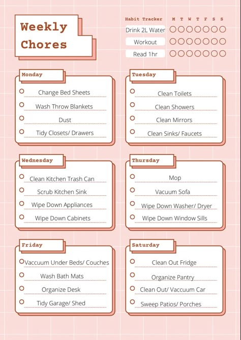 Weekly Chores List, Weekly House Chores Schedule, Simple Cleaning List, Cleaning Checklist Aesthetic, Chores To Do List, Clean Up To Do List, Daily Chores List, Cleaning List Aesthetic, Cleaning Day Checklist