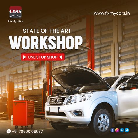 Fixmycars is Bangalore's best car repair workshop, providing a wide range of services at an affordable cost. Your one-stop shop for all general car repair services. 📲 Enquire now at +91 7090009537 🌐 https://www.fixmycars.in/ #CarWorkShop #CarRepairingWorkShop #CarRepairingService #CarServiceCenter #CarServiceCenterBangalore #MultiBrandCarRepair #CarServices #CarRepair #Mechanic #AutoShop #FixMyCars #Shiftautomobiles #Bangalore #Karnataka Auto Repair Shop Aesthetic, Car Service Ads, Car Repair Shop, Car Inspection, Graphic Branding, Car Advertising Design, Mechanical Workshop, Mechanic Shop, Car Workshop