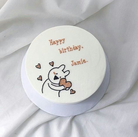 Korea Cake, Birthday Cake For Boyfriend, Minimal Cake, Minimalist Cakes, Minimalist Cake, Cake For Boyfriend, Pinterest Cake, Birthday 19, Pastel Cakes