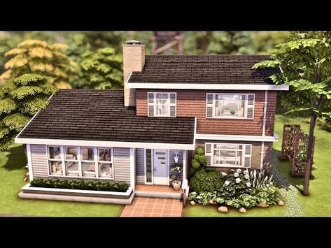 Mid-Century Family Home 🏡 The Sims 4 Speed Build | No CC - YouTube Sims 4 House 2 Floors, Sims 4 House For Two, Sims 4 House With Wrap Around Porch, Sims 4 Modern Cottage House, Sims 4 High School Years House, Sims 4 House Floor Plans Layout, Sims Small Family House, Sims 4 Tiny Home Layout, Houses To Build On Sims 4