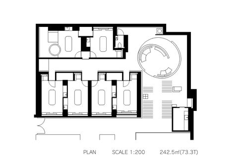 Gallery of Kanebo Sensai / Curiosity - 11 Spa Resort Interior, Spa Floor Plan, Spa Room Design, Dark Corridor, Home Spa Room, Interlaken Switzerland, Resort Plan, Spa Lounge, Unique Bedroom Design