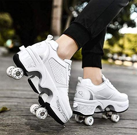 LDTXH Shoes with Wheels 2 in 1 Multifunctional 4 Wheel Shoes with Roller Skates Deformation Shoes for Men Women and Children, 34 : Amazon.de: Shoes & Bags Sepatu Platform, Kids Roller Skates, Mode Shoes, Roller Skate Shoes, Roller Shoes, Dr Shoes, Lit Shoes, Girly Shoes, Roller Skate