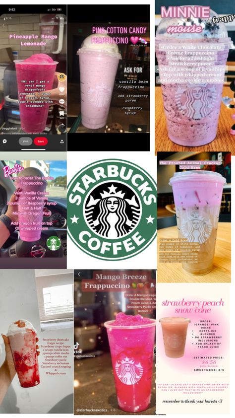 Starbucks Mocha Cookie Crumble, Raspberry Syrup, Pink Starbucks, Strawberry Puree, Animal Crackers, Pink Cotton Candy, Vanilla Cream, Starbucks Drinks, Dragon Fruit