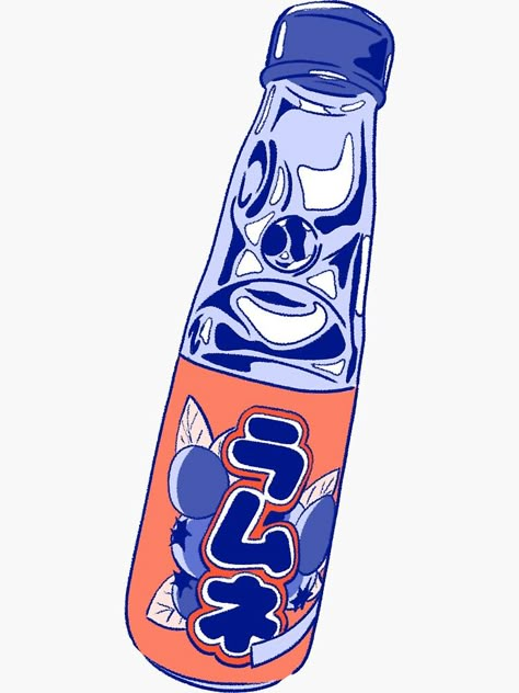 Ramune Soda Aesthetic Drawing, Ramune Soda Drawing, Ramune Drawing, Ramune Sticker, Ramune Soda Aesthetic, Ramune Bottle, Foods Drawing, Personal Mood Board, Sticker Board