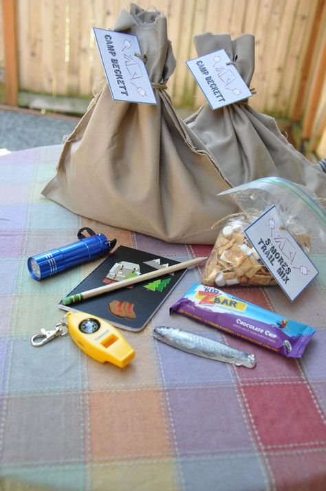 Camping theme boys 9th birthday party.  Goodie bags with flashlight, whistle/compass, journal and pencil, granola bar and trail mix. Camping Party Theme, Campout Party, Bigfoot Party, Bigfoot Birthday, 9th Birthday Party, Party Goodie Bags, Camping Theme Birthday Party, Camping Theme Birthday, Birthday Party Goodie Bags