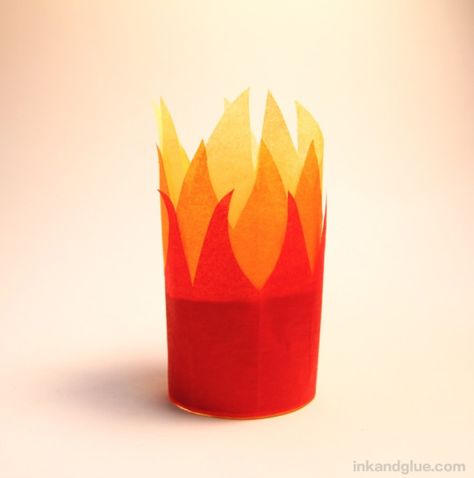 paper fire tealight Confirmation Retreat, Pentecost Craft, Fire Crafts, Paper Fire, Fireman Birthday, Tissue Paper Crafts, Church Altar, Firetruck Birthday, Pentecost