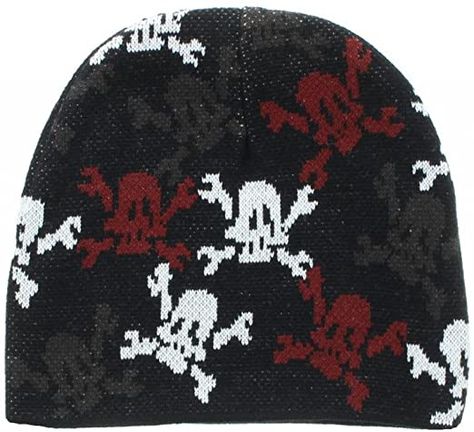 Fun Beanies, Grunge Beanie, Skull Clothes, Cool Beanies, Skull Beanie, Funky Hats, Hats Collection, Crochet Women, Cat Beanie