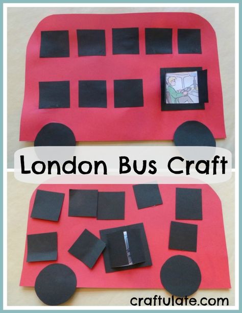 London Bus Craft, Around The World Crafts For Kids, Bus Craft, Bus Crafts, Around The World Theme, London With Kids, Travel Crafts, Transportation Theme, Art Projects For Kids