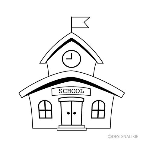 A free clip art image that designed a black and white school. School Clipart Black And White, Writing Clipart, Back To School Images, Teaching Clipart, Apple Picture, Classroom Clipart, Book Clip Art, White And Black Cat, School Images