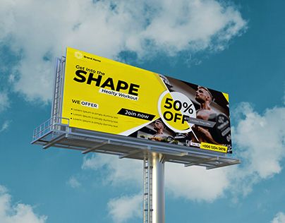 Billboard Inspiration, Billboard Design Inspiration, Business Cards Ideas, Billboard Design, Illustration Advertising, Creative Instagram Stories, Cards Ideas, Gym Fitness, Photoshop Adobe