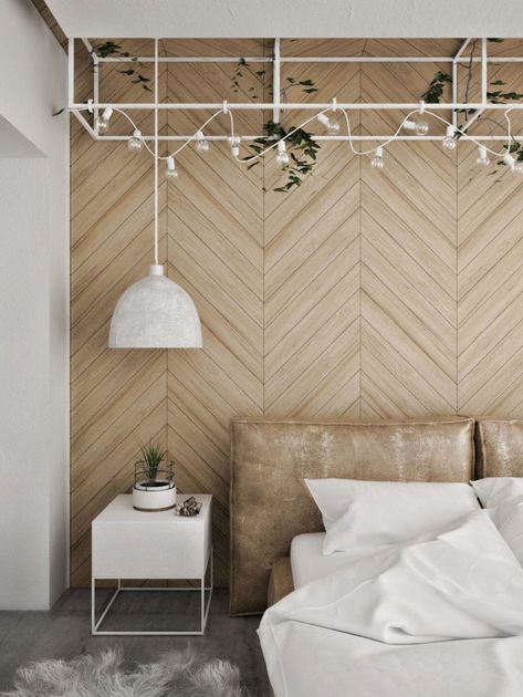 Modern Herringbone Wall Herringbone Wall, Wood Walls, Wood Accent Wall, Accent Walls In Living Room, Accent Wall Bedroom, Wood Accent, Modern Loft, Decorative Wood, Wooden Wall Decor