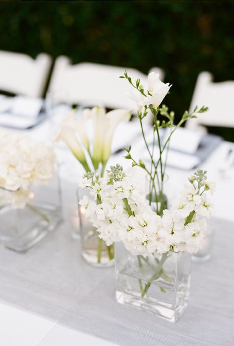 Bud Vase Florals, Flower For Table, Calla Lillies Wedding, Boston Harbor Hotel Wedding, Simple Floral Centerpieces, Jake Cohen, Pretty Wedding Centerpieces, Minimalist Wedding Ideas, White Floral Centerpieces