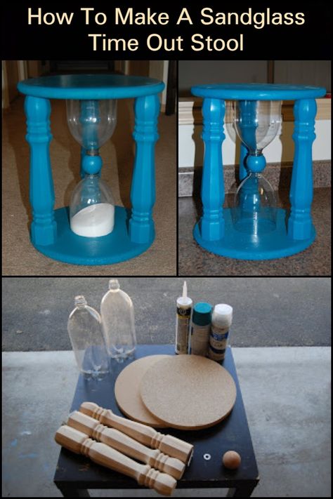 Timeout Chair, Time Out Stool, Painting Kids Furniture, Time Out Chair, Diy Stool, Diy Playhouse, Furniture Flip, Wood Shop Projects, Diy Bottle Crafts