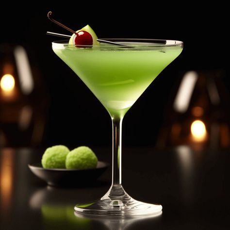 Green Apple Martini Recipe, Green Apple Martini, Sour Apple Martini, Apple Martini Recipe, Green Martini, Apple Schnapps, Sour Drink, Martini Ingredients, Perfect Martini