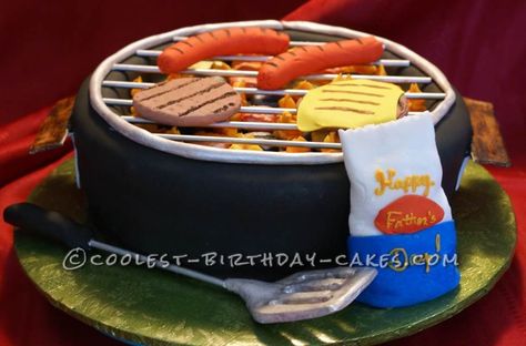 That’s a Cake! Grill Birthday Cake... This website is the Pinterest of birthday cake ideas Father's Day Cakes, Bbq Cake, Father's Day Cake, Birthday Bbq, Fathers Day Cake, Adult Birthday Cakes, Birthday Cakes For Men, Cake Stuff, Cool Birthday Cakes