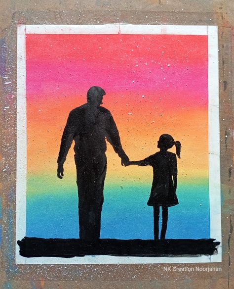 Canvas Painting Ideas Fathers Day, Papa Painting Ideas, Painting Ideas For Dads Birthday, Painting Ideas On Canvas Fathers Day, Father’s Day Ideas Painting, Easy Fathers Day Paintings On Canvas, Father Days Drawing Ideas, Canvas Painting For Father's Day, Father Daughter Canvas Painting