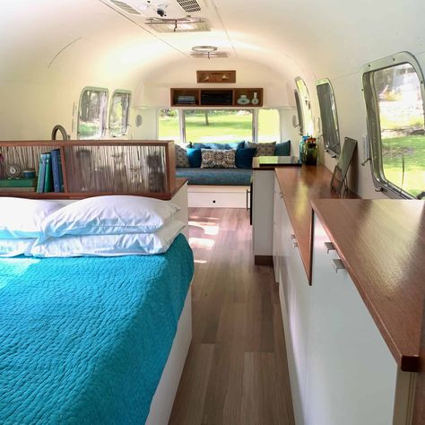 1973 Airstream 29FT Land Yacht For Sale in Hudson Valley - Airstream Marketplace - Airstreams For Sale Kitchen Sink Upgrade, Blue Daybed, Bus Renovation, Kitchen Outlets, Airstream Land Yacht, Trailer Caravan, Airstream Restoration, Airstream Bambi, Airstream Travel Trailers