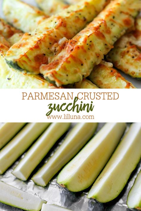 Delicious and Healthy Baked Parmesan Zucchini. These spears are crusted in Parmesan cheese and baked to perfection, making them a great side dish for any meal. #bakedparmesanzucchini #healthybakedparmesanzucchini #parmesanzucchinispears #bakedzucchini #zucchini Baked Zucchini Spears Recipes, Zucchini Asparagus Recipes, Baked Zucchini Parmesan, Baked Parmesan Zucchini, Parmesan Crusted Zucchini, Zucchini Sticks, Zucchini Chips Baked, Parmesan Asparagus, Roasted Vegetables Oven