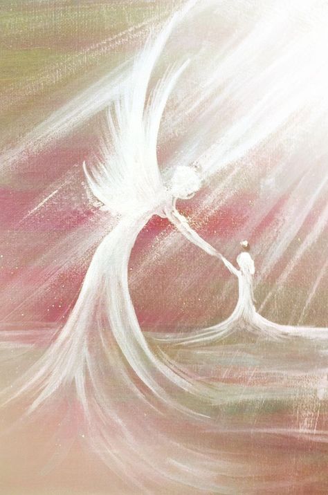 Angel Pictures Spiritual, Angels Drawing Beautiful, Guardian Angel Painting, Angel Prints, Painting Angels, Guardian Angel Art, Angelic Art, Wings Sketch, Angel Wings Painting