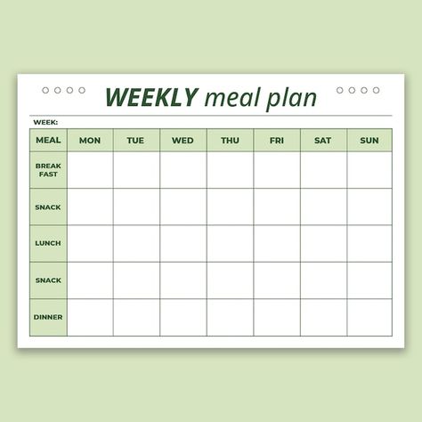 Free vector simple weekly diet meal plan... | Free Vector #Freepik #freevector #lesson-plan #weekly-plan #template-schedule #weekly-schedule Weekly Meal Plan Template, Diet Schedule, Fitness Tracker Printable, Diet Planner, Meal Planning Template, Weekly Meal Plan, Planner Pdf, Planner Printables Free, Grunge Vintage