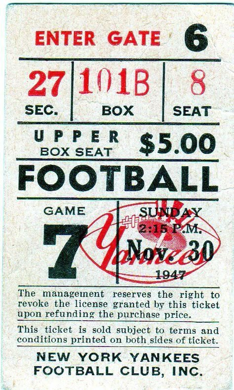 New York New Years Eve Ball Drop, Printable Hamilton Tickets, Baseball Tickets, Vintage Buffalo Bills, Football Graphics, New York Football, Vintage Ticket, Football Ticket, Ticket Stub